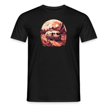 Bus Camping Adventure Outback Australia - Men's T-Shirt - black - Front - AI Model Male 178 light (178cm)