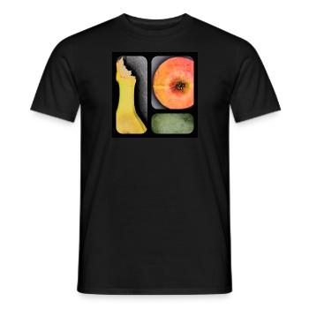 Alles Obst hier oderApfel trifft Banane. - Männer T-Shirt - Schwarz - Vorne - AI Model Male 178 light (178cm)