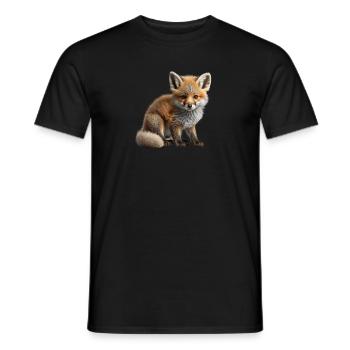 Super mignon bébé renard - T-shirt homme - noir - Devant - AI Model Male 178 light (178cm)