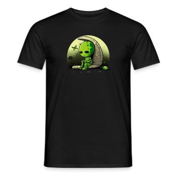 Trauriger Alien - Männer T-Shirt - Schwarz - Vorne - AI Model Male 178 light (178cm)