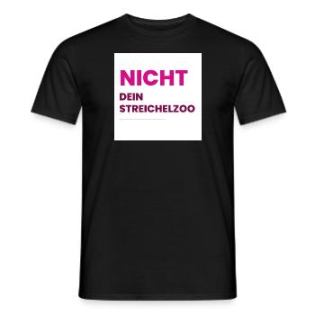 Nicht Dein Streichelzoo Print auf Panel PWSPBD - Männer T-Shirt - Schwarz - Vorne - AI Model Male 178 light (178cm)