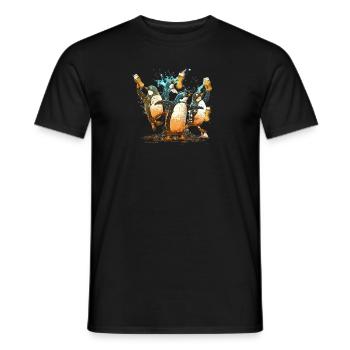 Drôle de fête des pingouins à la bière - T-shirt homme - noir - Devant - AI Model Male 178 light (178cm)