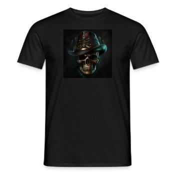 Crâne Noir Vintage - T-shirt homme - noir - Devant - AI Model Male 178 light (178cm)