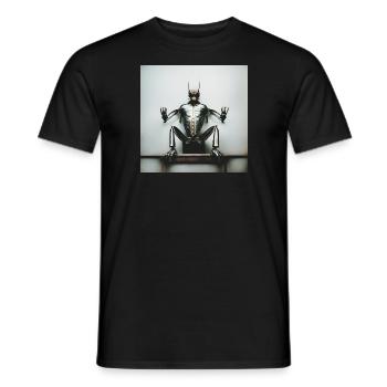 Portrait von silber schimmernden Insekt - Männer T-Shirt - Schwarz - Vorne - AI Model Male 178 light (178cm)