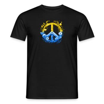 Floral Peace for Ukraine - Men's T-Shirt - black - Front - AI Model Male 178 light (178cm)