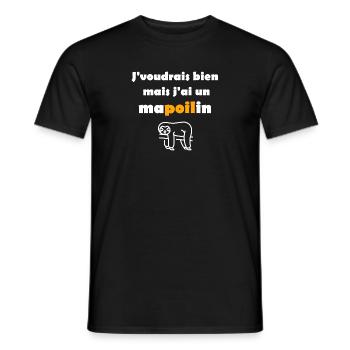 Dingbat - Un poil dans la main - T-shirt homme - noir - Devant - AI Model Male 178 light (178cm)