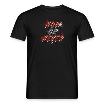 MAINTENANT OU JAMAIS - Motif pour fond sombre - T-shirt homme - noir - Devant - AI Model Male 178 light (178cm)
