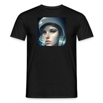 Astronaut Anna KI - Art - Men's T-Shirt - black - Front - AI Model Male 178 light (178cm)