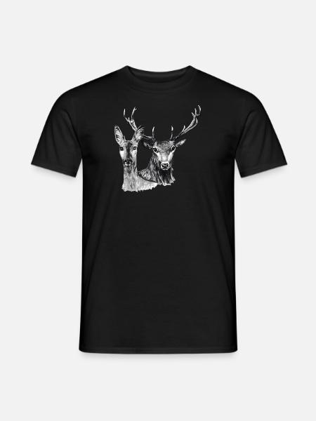Deer and doe - Men's T-Shirt - black