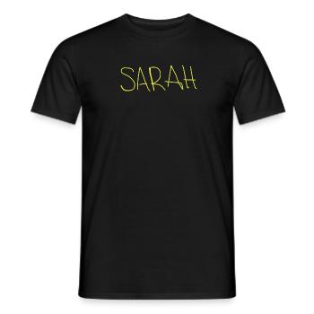 Birthday present for Sarah - Men's T-Shirt - black - Front - AI Model Male 178 light (178cm)