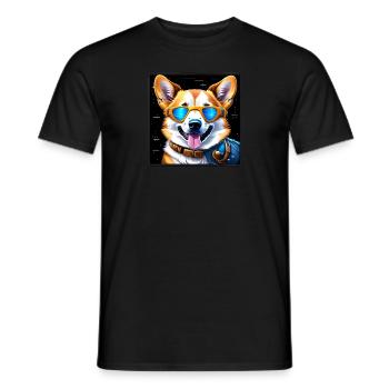 Corgi futuriste - T-shirt homme - noir - Devant - AI Model Male 178 light (178cm)