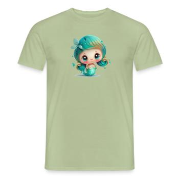 Süße Meerjungfrau - Männer T-Shirt - Sage - Vorne - AI Model Male 178 light (178cm)