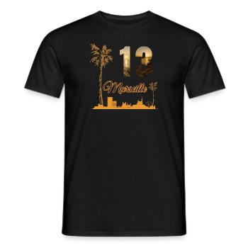 Marseille 13 - Männer T-Shirt - Schwarz - Vorne - AI Model Male 178 light (178cm)