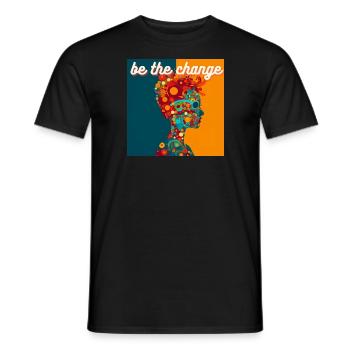 be the change - Männer T-Shirt - Schwarz - Vorne - AI Model Male 178 light (178cm)
