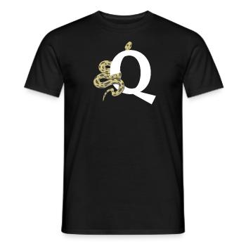 Lettre q serpent - T-shirt homme - noir - Devant - AI Model Male 178 light (178cm)