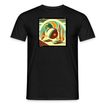 Planète rétro imaginaire - T-shirt homme - noir - Devant - AI Model Male 178 light (178cm)