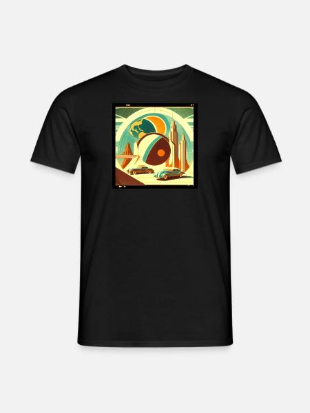 Imaginary retro planet - Men's T-Shirt - black