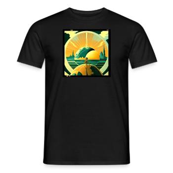 Vintage futuro planet - Men's T-Shirt - black - Front - AI Model Male 178 light (178cm)