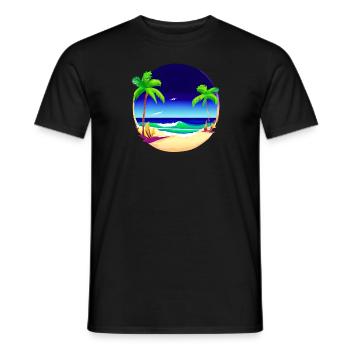 Sommerurlaub Palmen Sonne Palme Insel Strand - Männer T-Shirt - Schwarz - Vorne - AI Model Male 178 light (178cm)