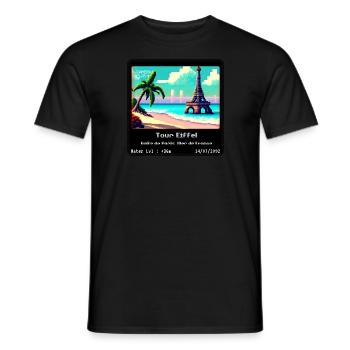 Eiffel Tower Gulf of Paris Sea of France - Men's T-Shirt - black - Front - AI Model Male 178 light (178cm)