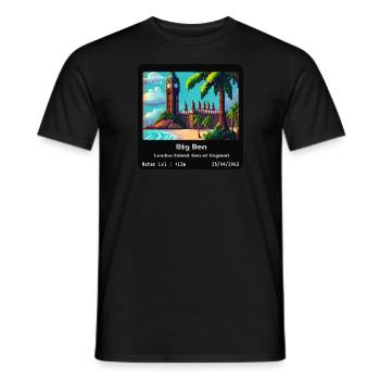 Big Ben London Island, Sea of England - Men's T-Shirt - black - Front - AI Model Male 178 light (178cm)