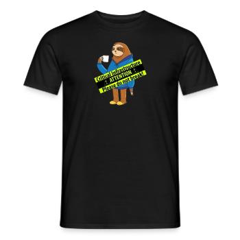 Kaffeebecher als Kritische Infrastruktur - Männer T-Shirt - Schwarz - Vorne - AI Model Male 178 light (178cm)