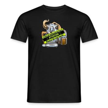 Eine Kaffeemaschine als Kritische Infrastruktur - Männer T-Shirt - Schwarz - Vorne - AI Model Male 178 light (178cm)
