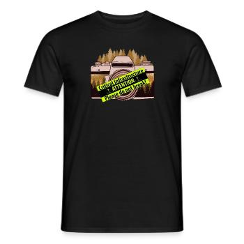The camera as critical infrastructure - Men's T-Shirt - black - Front - AI Model Male 178 light (178cm)