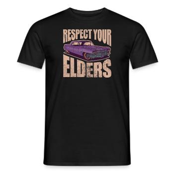 Respect your elders | classic vintage cars - Männer T-Shirt - Schwarz - Vorne - AI Model Male 178 light (178cm)