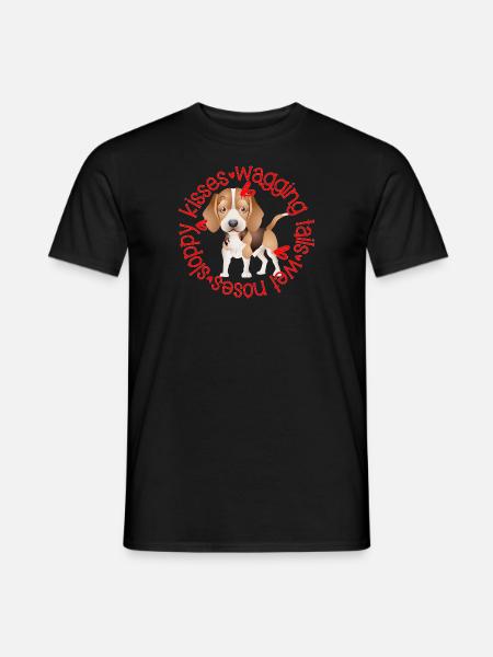 Cute Beagle, sloppy kisses - Men's T-Shirt - black