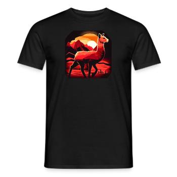 Cria Lama Sunset Mountains - Men's T-Shirt - black - Front - AI Model Male 178 light (178cm)