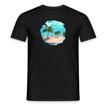 Sommerurlaub Strand Palmen Insel Sonne Palme - Männer T-Shirt - Schwarz - Vorne - AI Model Male 178 light (178cm)