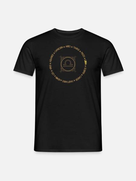 Zodiac circle Libra - Men's T-Shirt - black