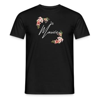 La mariée floral - T-shirt homme - noir - Devant - AI Model Male 178 light (178cm)