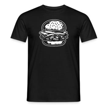 Hamburger Burger Fastfood Grillen Cheeseburger - Männer T-Shirt - Schwarz - Vorne - AI Model Male 178 light (178cm)