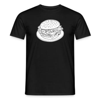 Hamburger Burger Fastfood Grillen Cheeseburger - Männer T-Shirt - Schwarz - Vorne - AI Model Male 178 light (178cm)