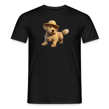 Chiot Golden Retriever Chiens Propriétaires de chiens - T-shirt homme - noir - Devant - AI Model Male 178 light (178cm)