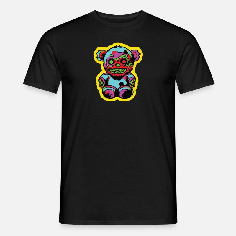 Horror Scary Bear Halloween Grim Teddy - Men’s T-shirt - black