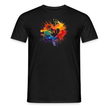 LOVE IS LOVE - Men's T-Shirt - black - Front - AI Model Male 178 light (178cm)