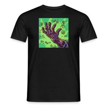 Main zombie avec de l’argent - T-shirt homme - noir - Devant - AI Model Male 178 light (178cm)