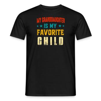 Ma petite-fille est mon enfant préféré Drôle Grandp - T-shirt homme - noir - Devant - AI Model Male 178 light (178cm)