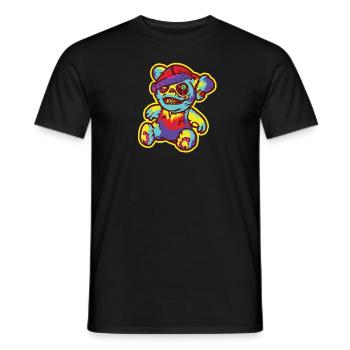 Funny Horror Scary Bear Polterbear - Men's T-Shirt - black - Front - AI Model Male 178 light (178cm)
