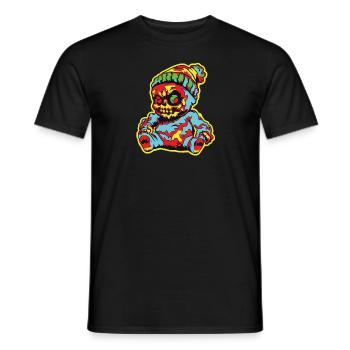 Horror Scary Bear Halloween Black Magic - Men's T-Shirt - black - Front - AI Model Male 178 light (178cm)