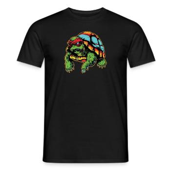 Horror Zombie Scary vintage Turtle Design - Men's T-Shirt - black - Front - AI Model Male 178 light (178cm)
