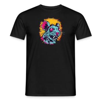 Horror Scary Retro Vintage Zombie Rat - Men's T-Shirt - black - Front - AI Model Male 178 light (178cm)