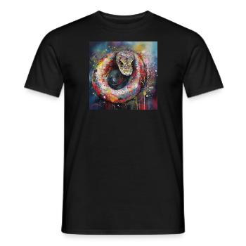Modern & Colourful Snake Wall Art by Bodhi - Men's T-Shirt - black - Front - AI Model Male 178 light (178cm)