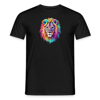 Rainbow Lion - Artistic Interpretation - Men's T-Shirt - black - Front - AI Model Male 178 light (178cm)