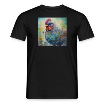 Modern & Colourful Chicken Wall Art by Bodhi - Men's T-Shirt - black - Front - AI Model Male 178 light (178cm)