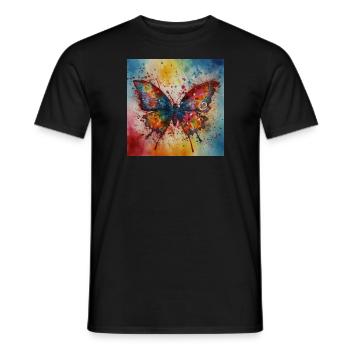 Colourful Butterfy Art - Men's T-Shirt - black - Front - AI Model Male 178 light (178cm)