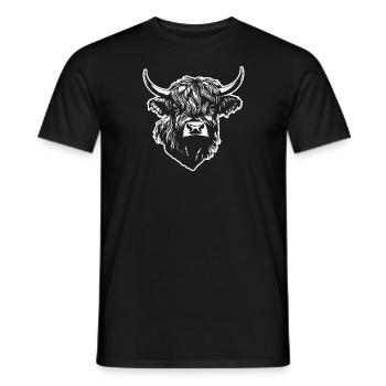Scottish Highland cow - Men's T-Shirt - black - Front - AI Model Male 178 light (178cm)